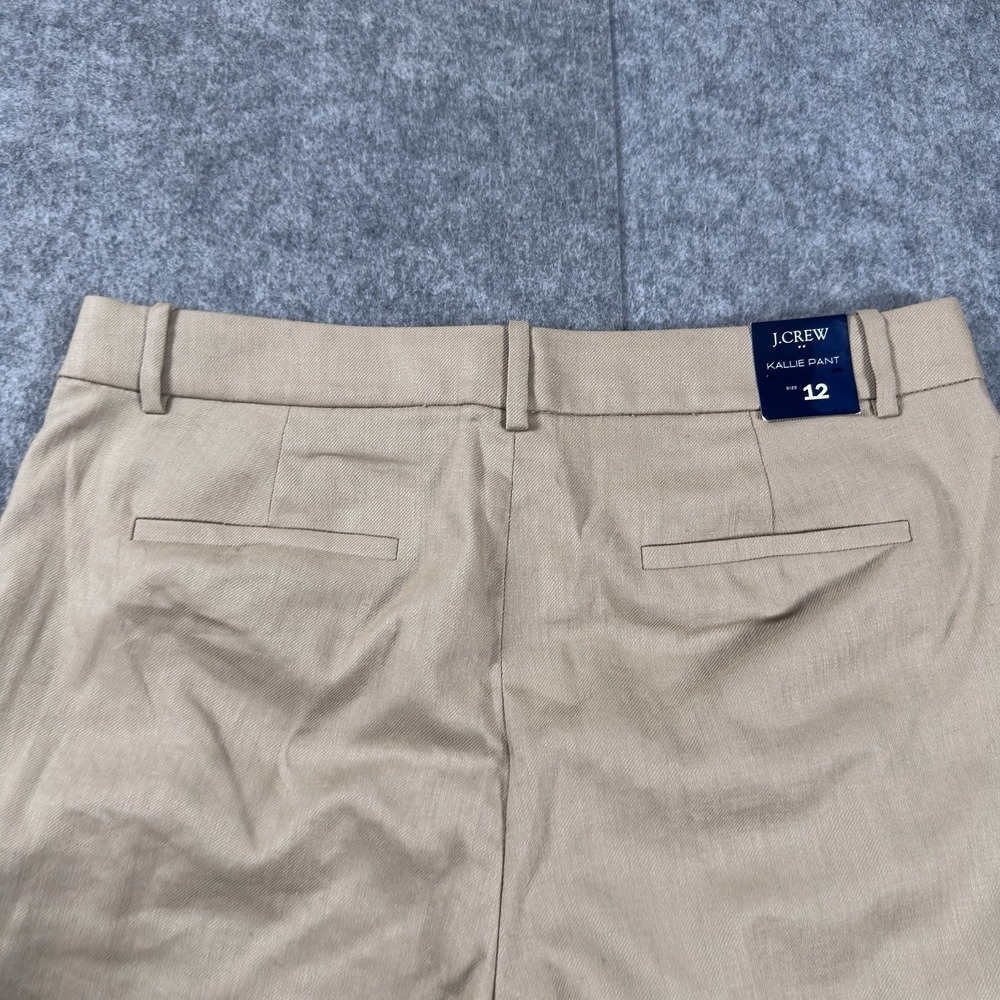 J. Crew Kallie Pant Khaki Linen Blend Pants Lined Size 12 New With Tags - Picture 3 of 11